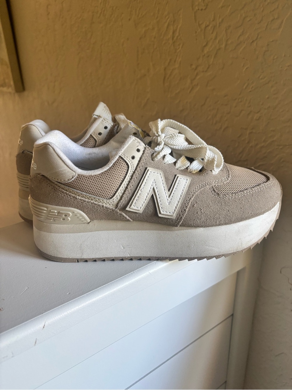 Womens New Balance 574+ - Driftwood. Size 7 Sneaker Trainers Platform shoes - Picture 3 of 7